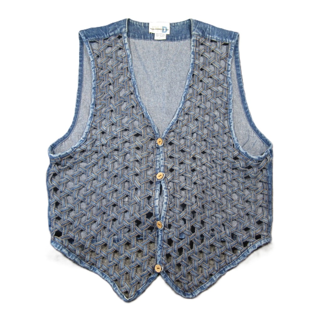 Denim Blue Woven Vest - Unbranded